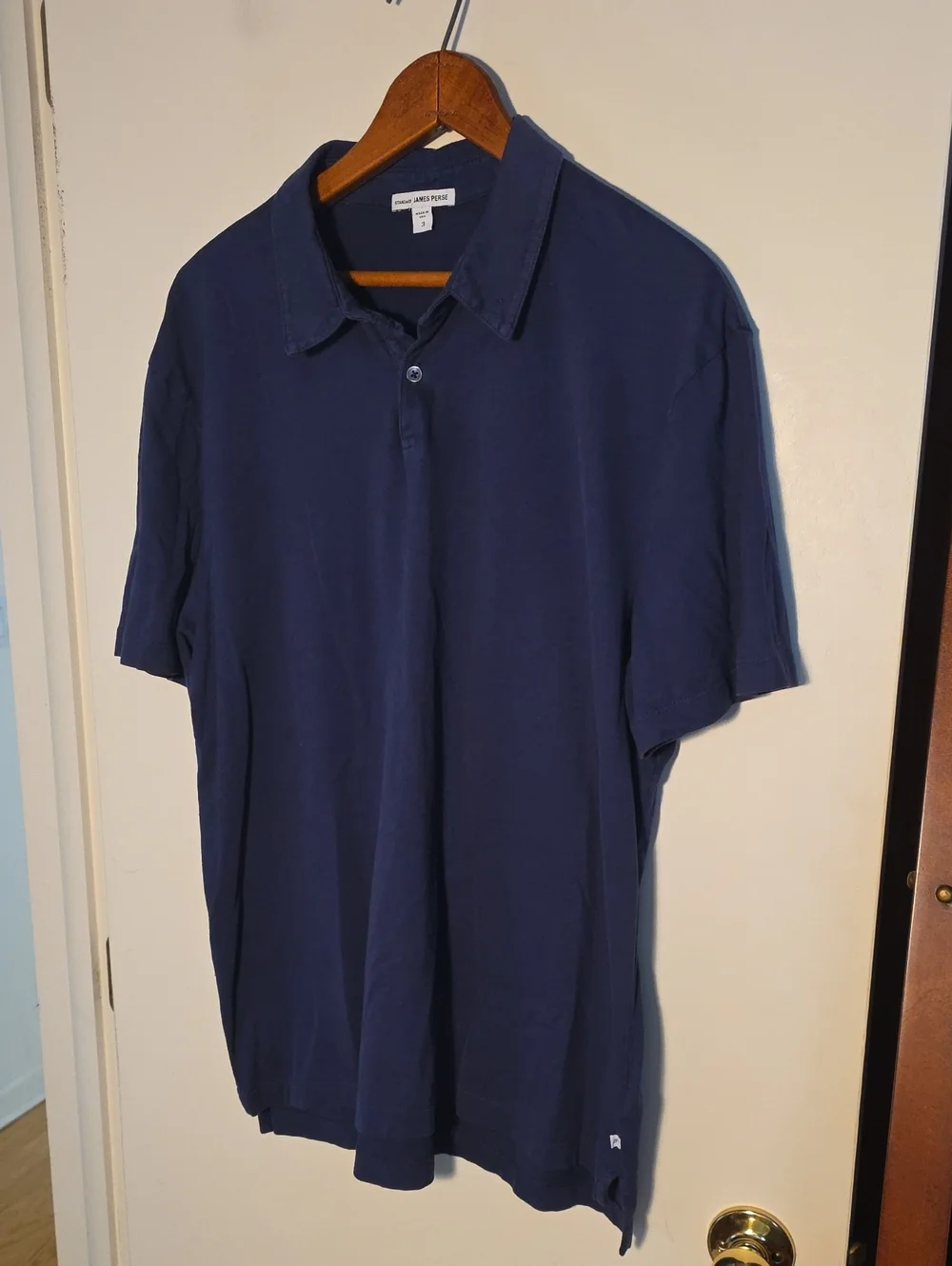 James Perse Large Navy Short-Sleeve Polo Awesome Condition